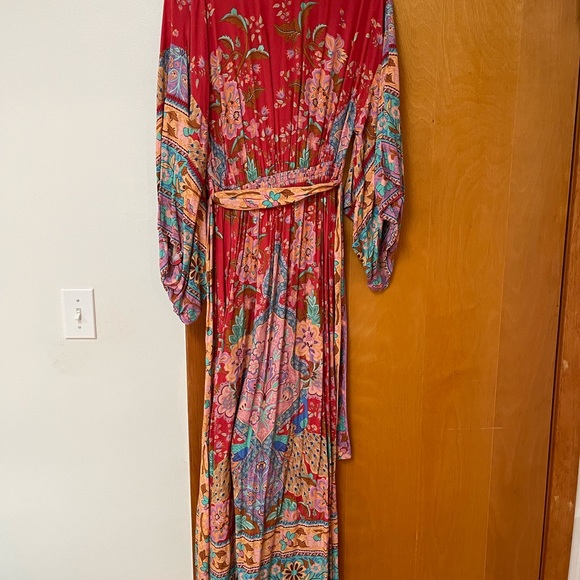 Spell Lotus Floral Bohemian Maxi Dress - Red and Blue - Picture 3 of 7